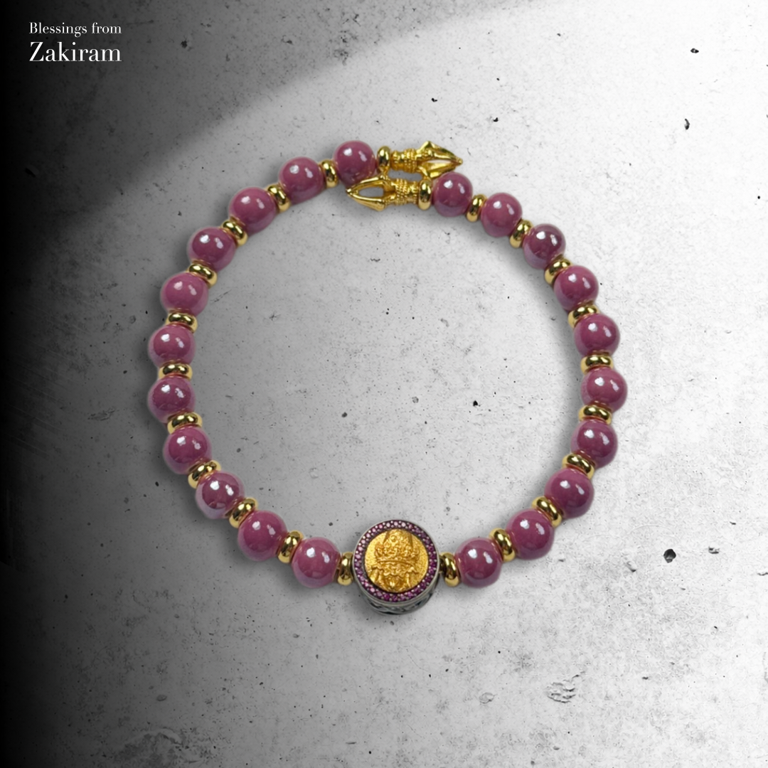 扎基拉姆 胭羅紫 1350度窯燒瓷珠手串