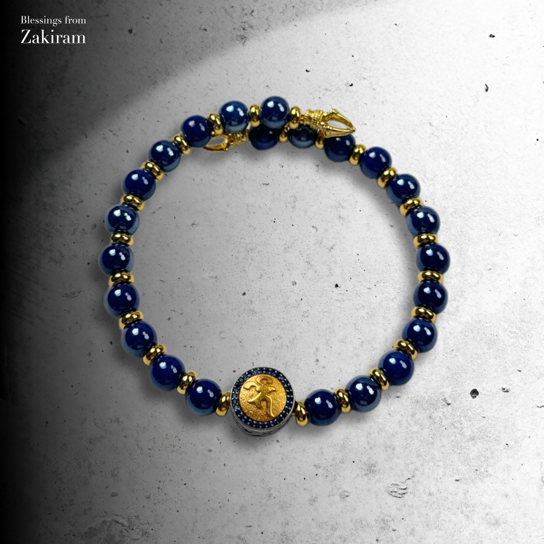 藥師佛種子字 鴻運寶聚藍 1350度窯燒瓷珠手串