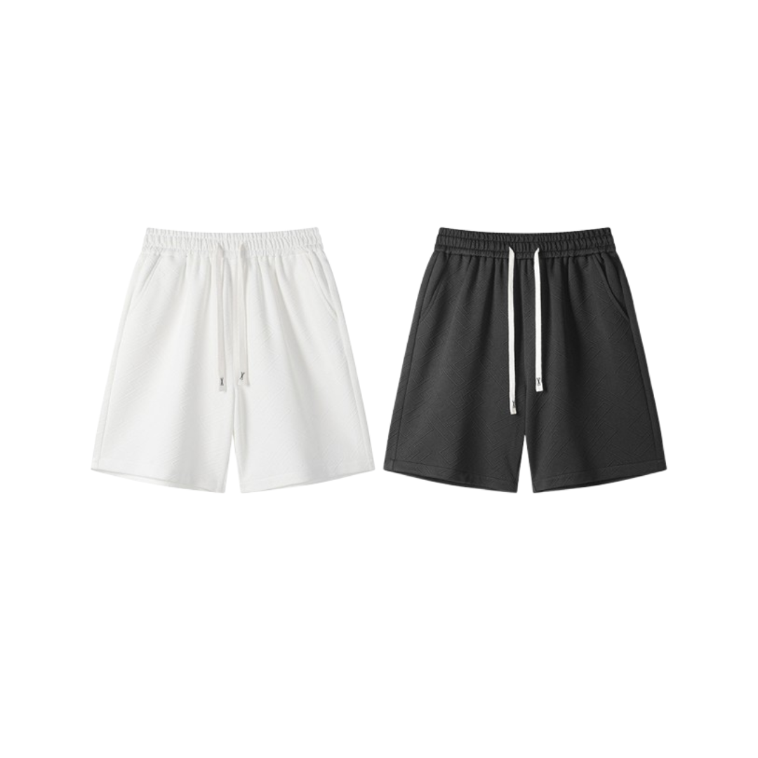 寬鬆立體花紋棉短褲 HK26259