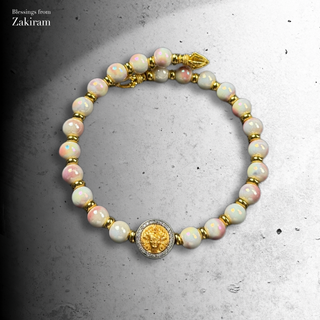 白度母 櫻花粉 1350度窯燒瓷珠手串