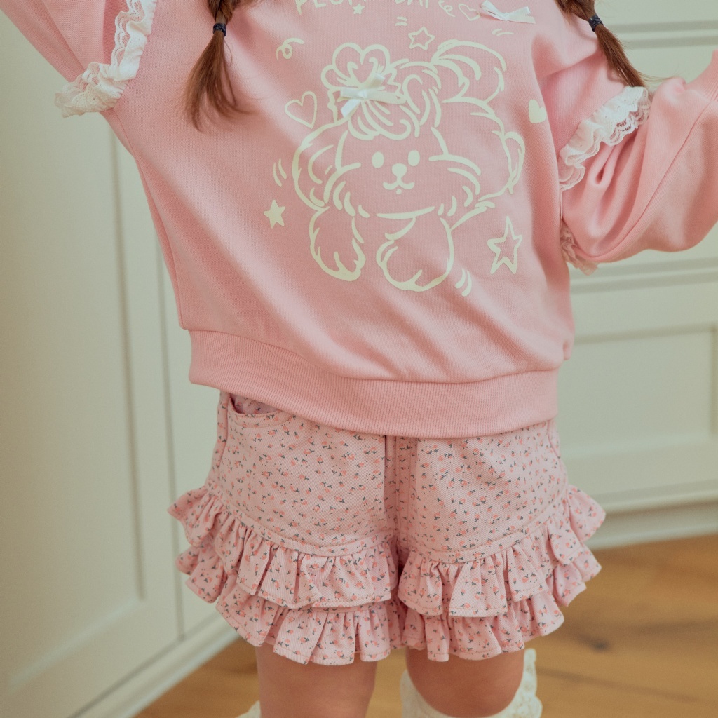 正韓夏 1stblue 甜美碎花花瓣短褲