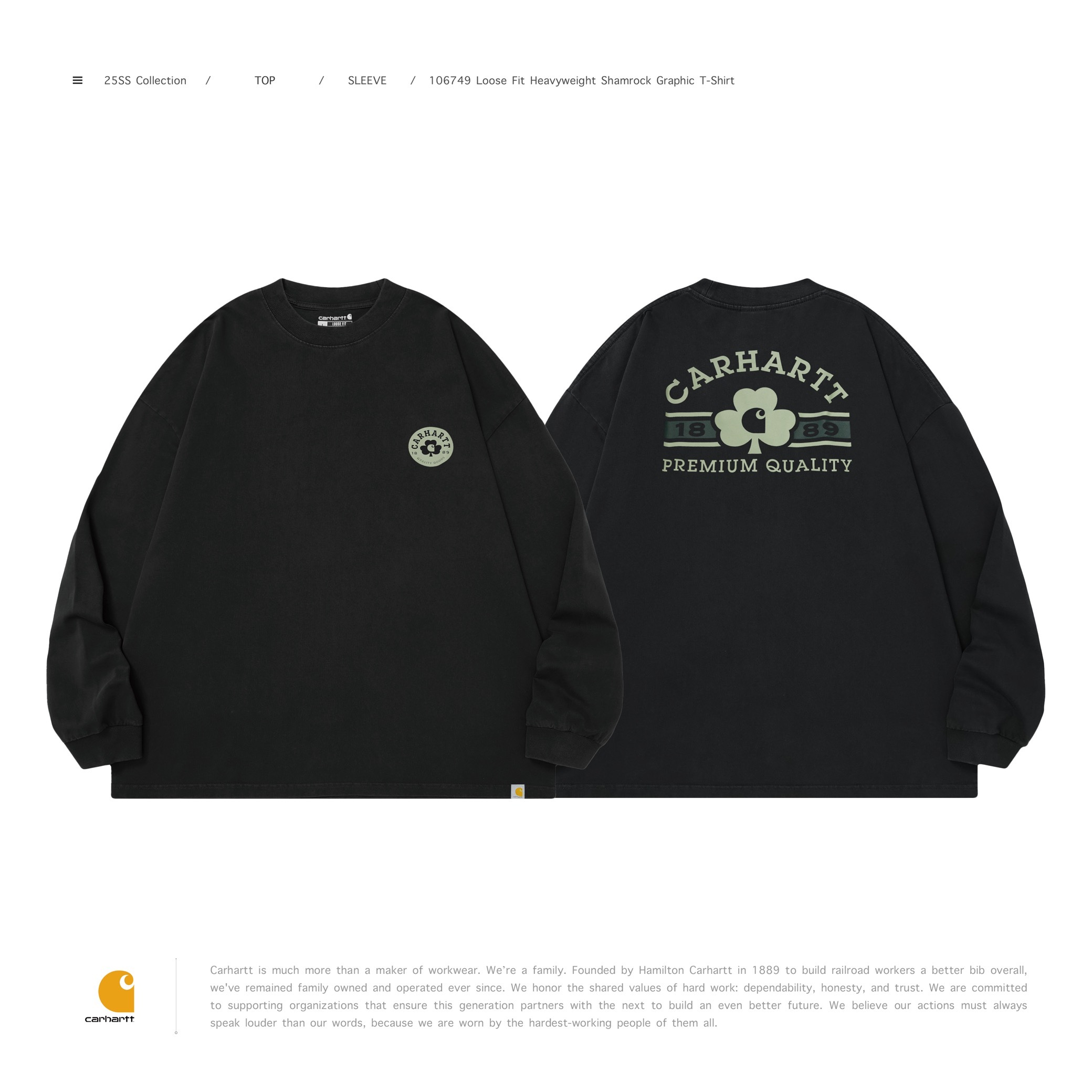 [ 預約販売 ] Carhartt - Loose Fit Heavyweight Long-Sleeve Shamrock Graphic T-Shirt