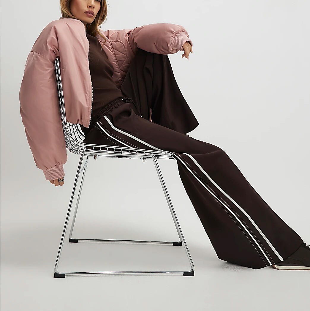 Brown咖啡白色運動壓線 Joggers長褲