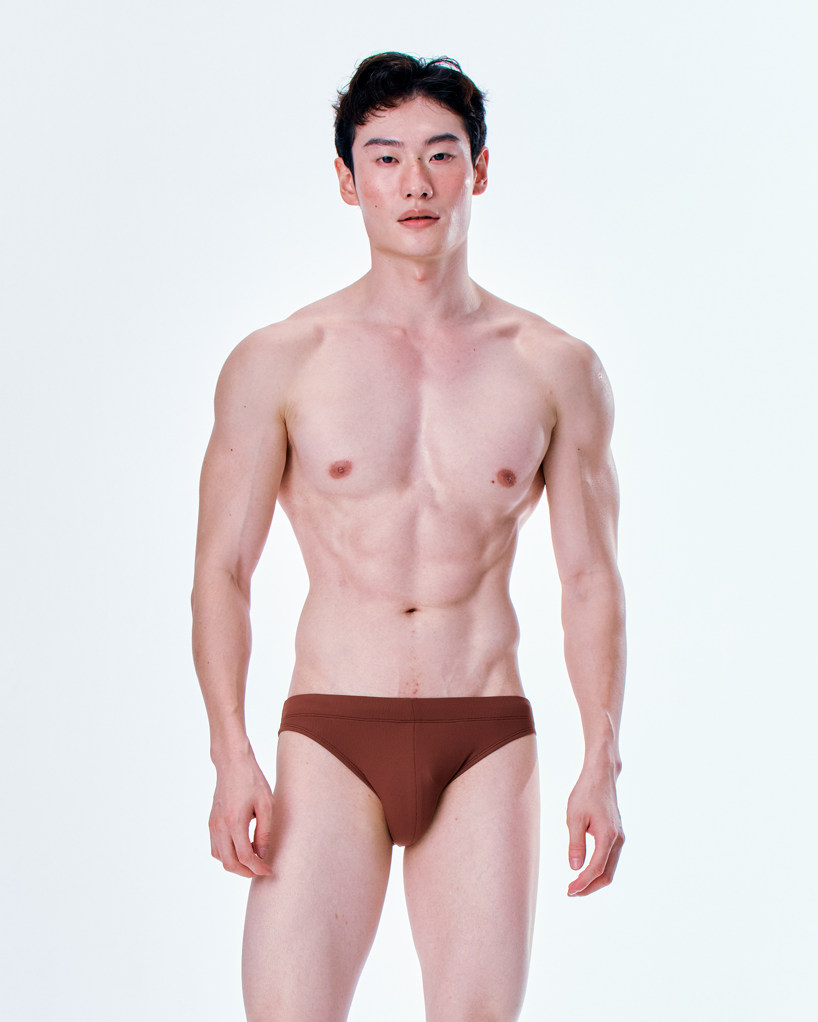 【羅紋咖啡糖】Saxon 男性低腰三角泳褲