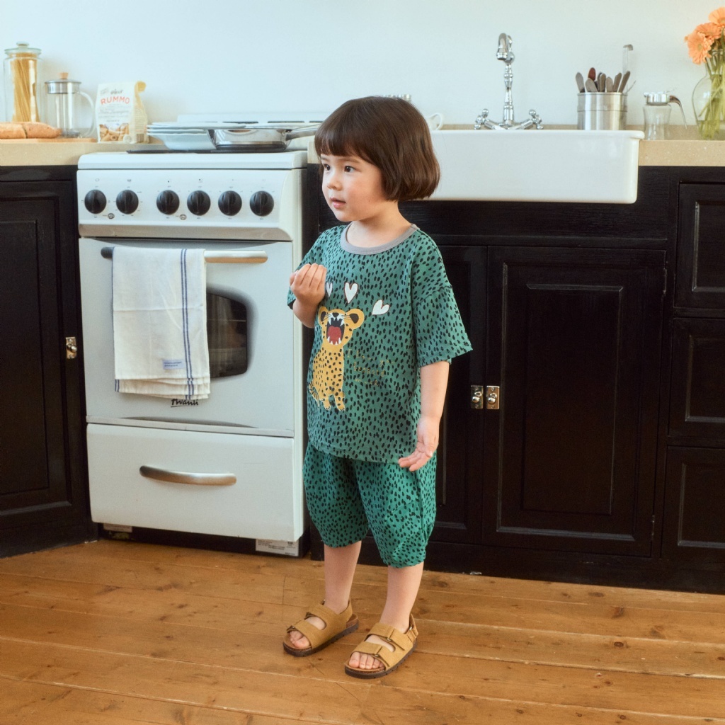 正韓夏 1stblue 兩色豹紋斑點褲