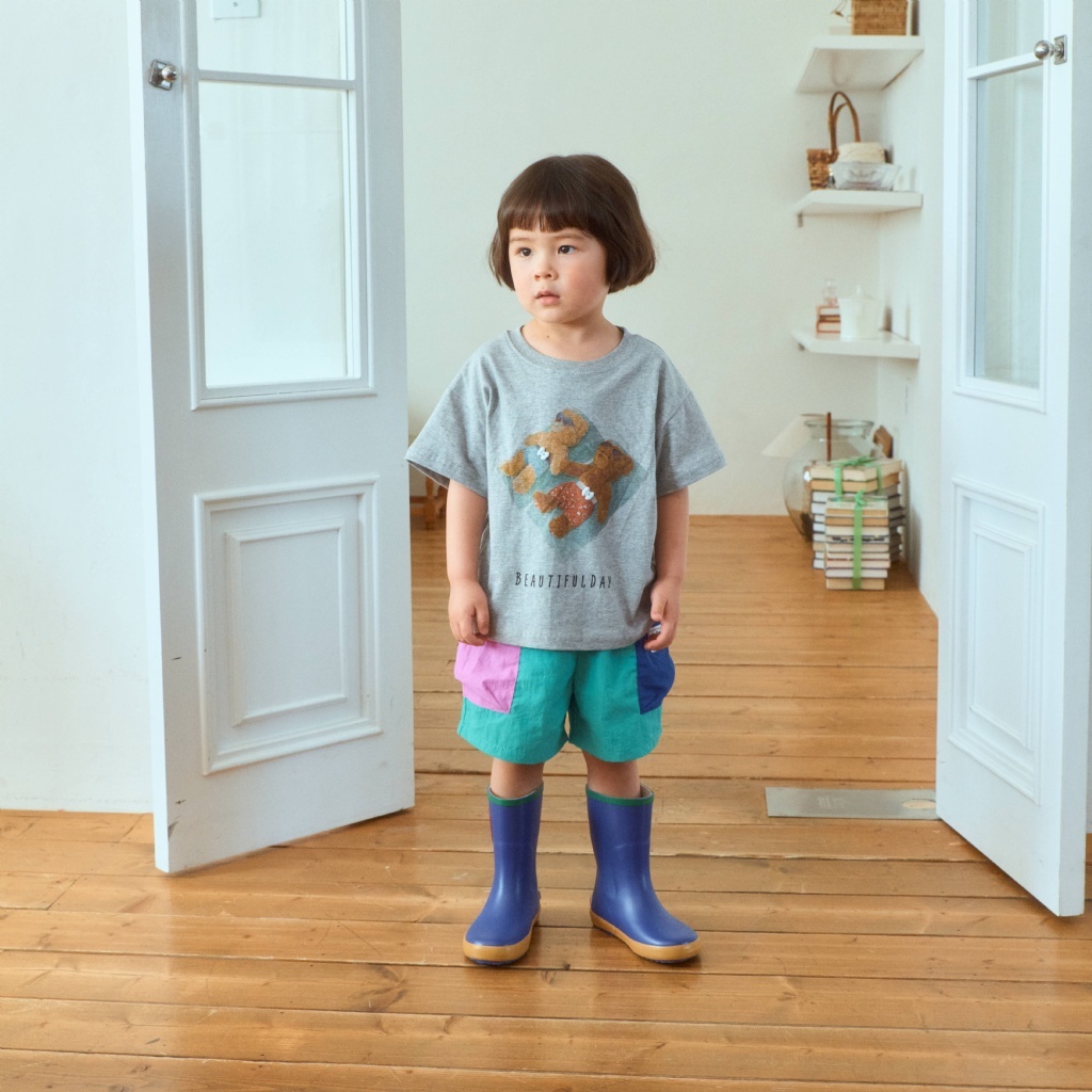 正韓夏 1stblue 繽紛拼色大口袋短褲