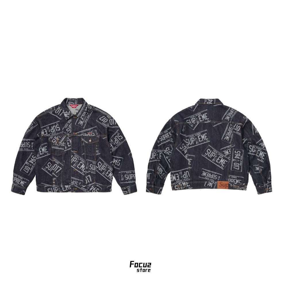 【Focus Store】現貨秒發 Supreme SS26 Week1 Jacquard Denim Trucker Jacket "License Plate" 滿版印花