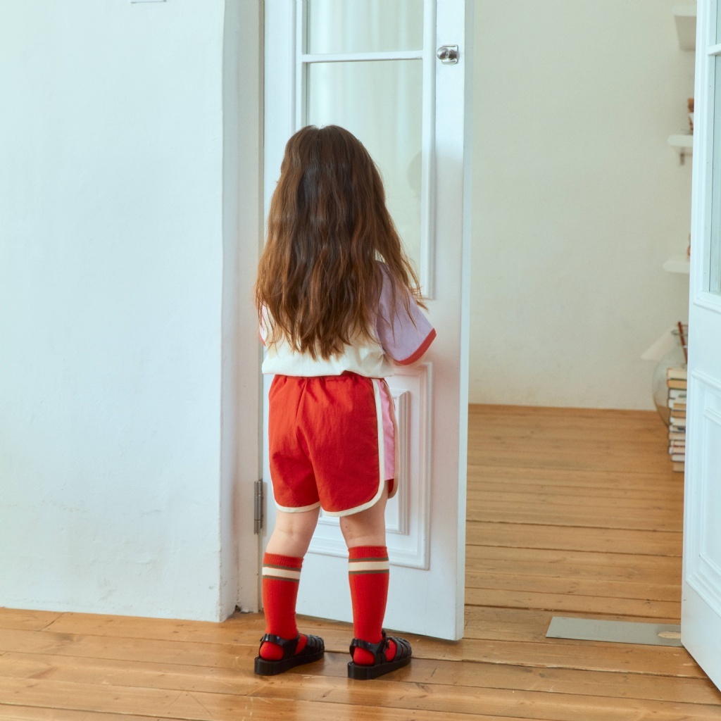 正韓夏 1stblue 圓弧運動感短褲