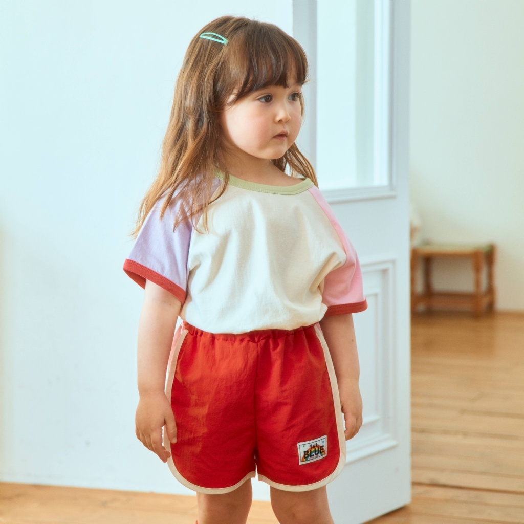 正韓夏 1stblue 圓弧運動感短褲