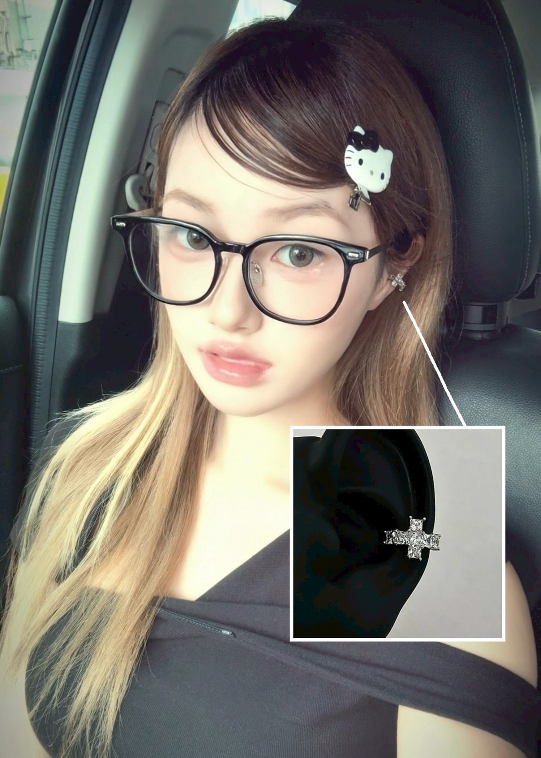 出片搭子 爆閃十字耳骨夾