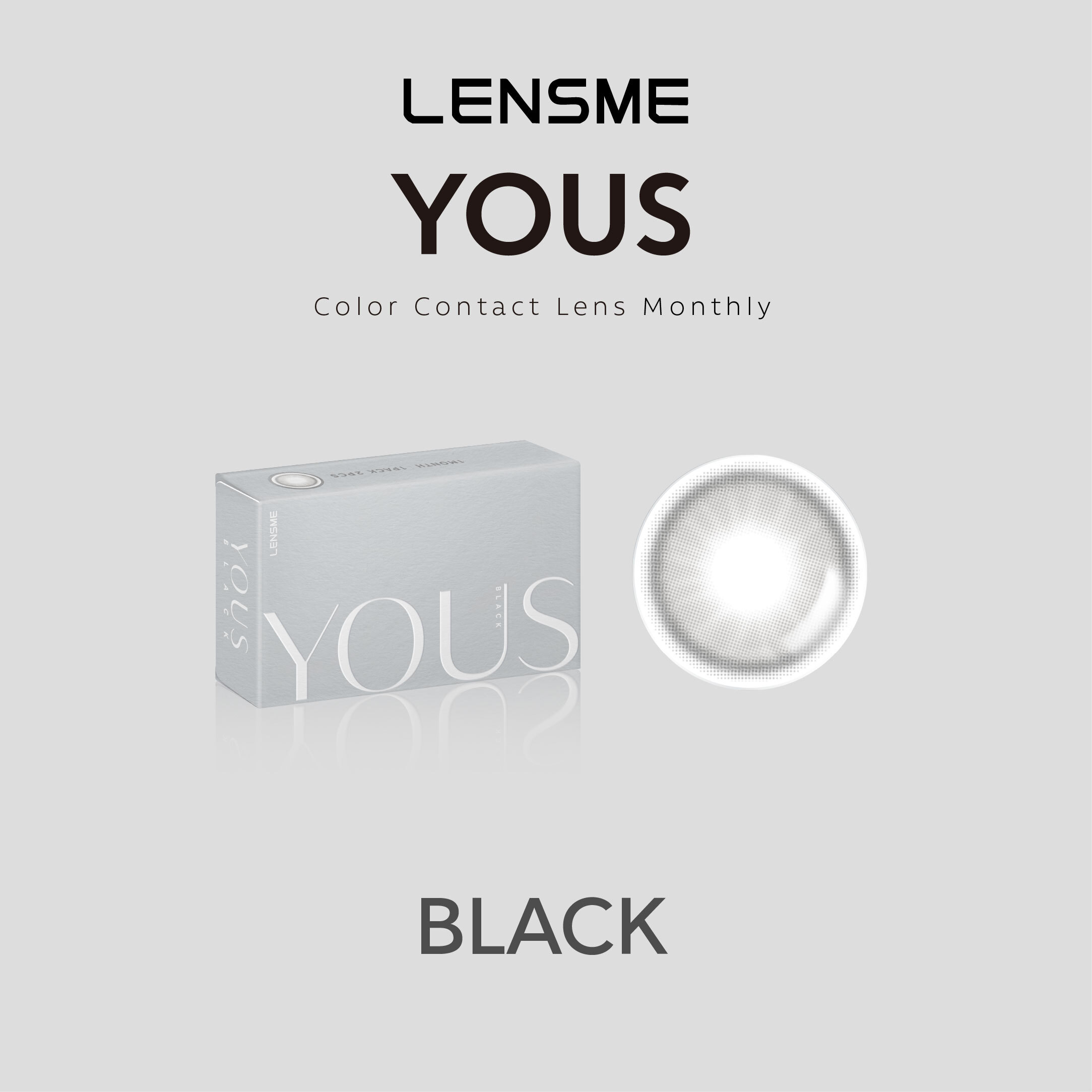 【LENSME】彩色月拋 Yous Black 2片裝/盒