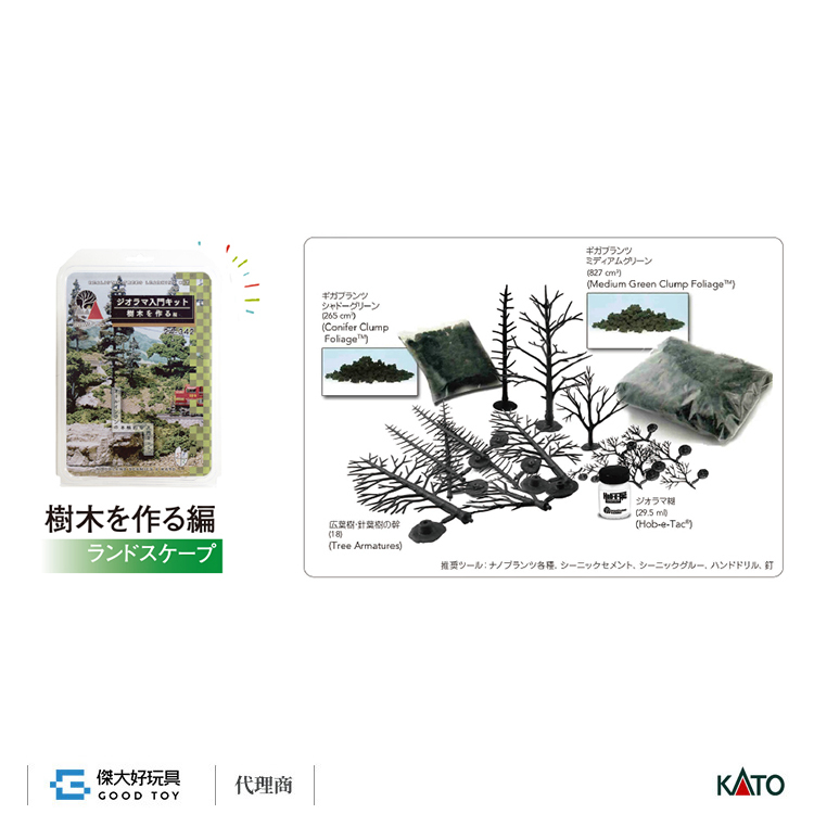 KATO 24-342 場景素材 入門套裝組 製作樹木篇