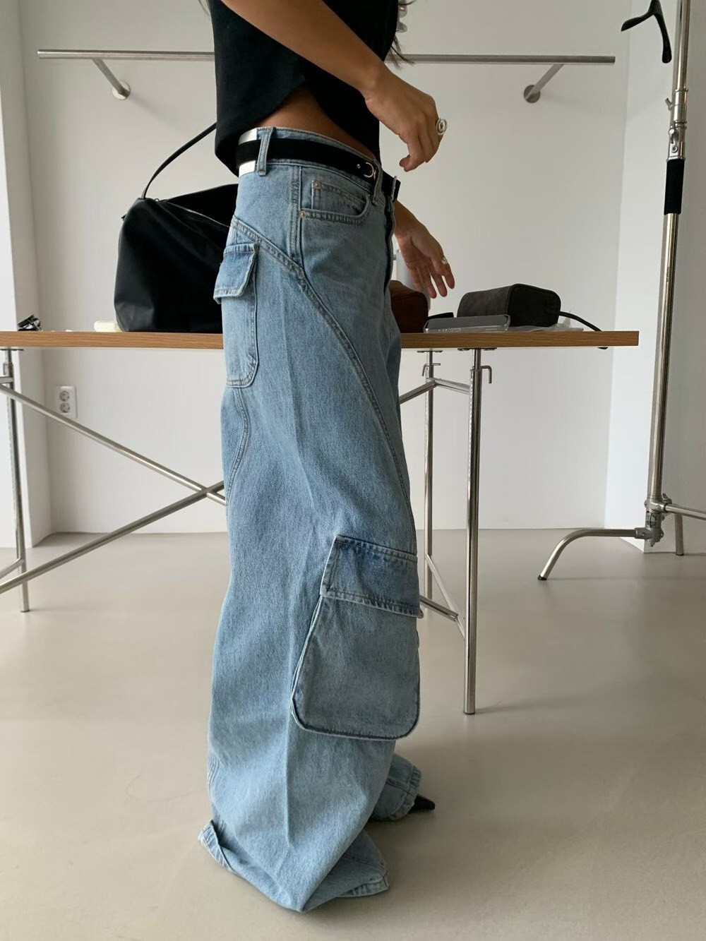 #AF67時髦口袋寬褲