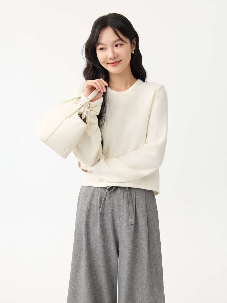 OH!HER 百搭圓領短版針織上衣