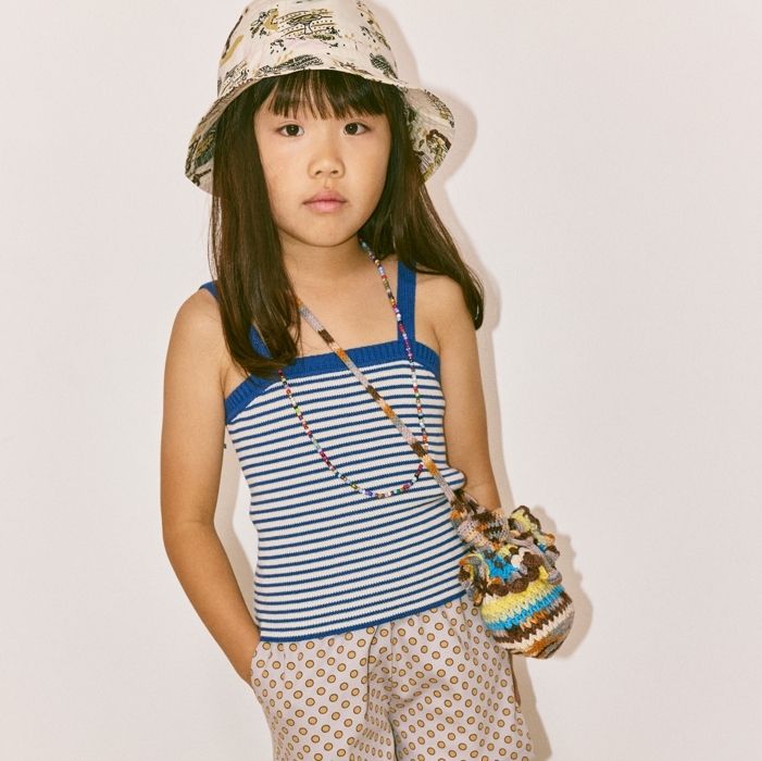 Misha & Puff 針織條紋吊帶背心 Cami Tank - Blue Ribbon Stripe