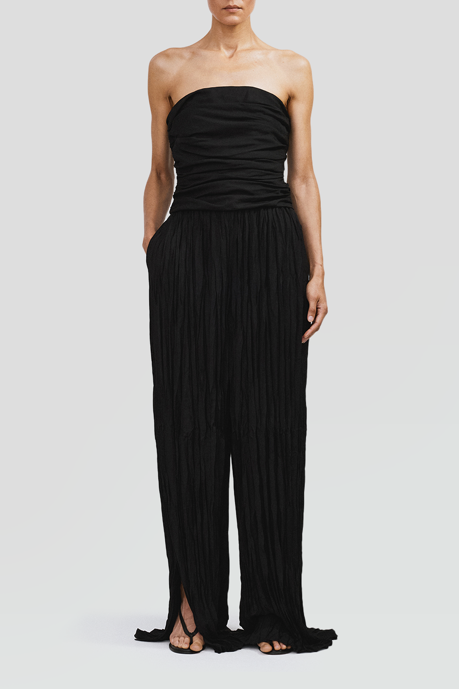 RECTO｜BUSTIER 馬甲風百褶連身褲