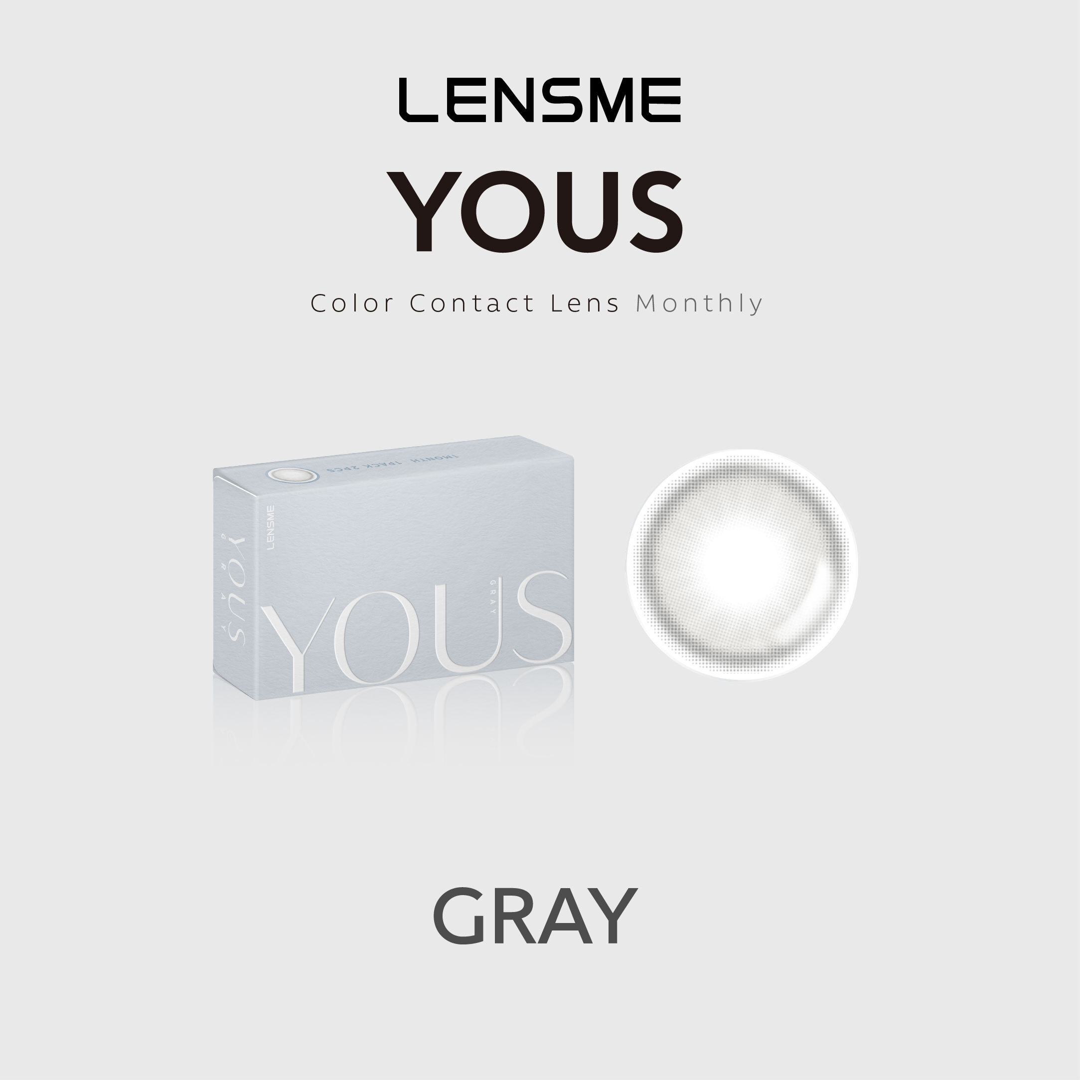 LENSME 彩色月拋 Yous Gray 2片裝/盒