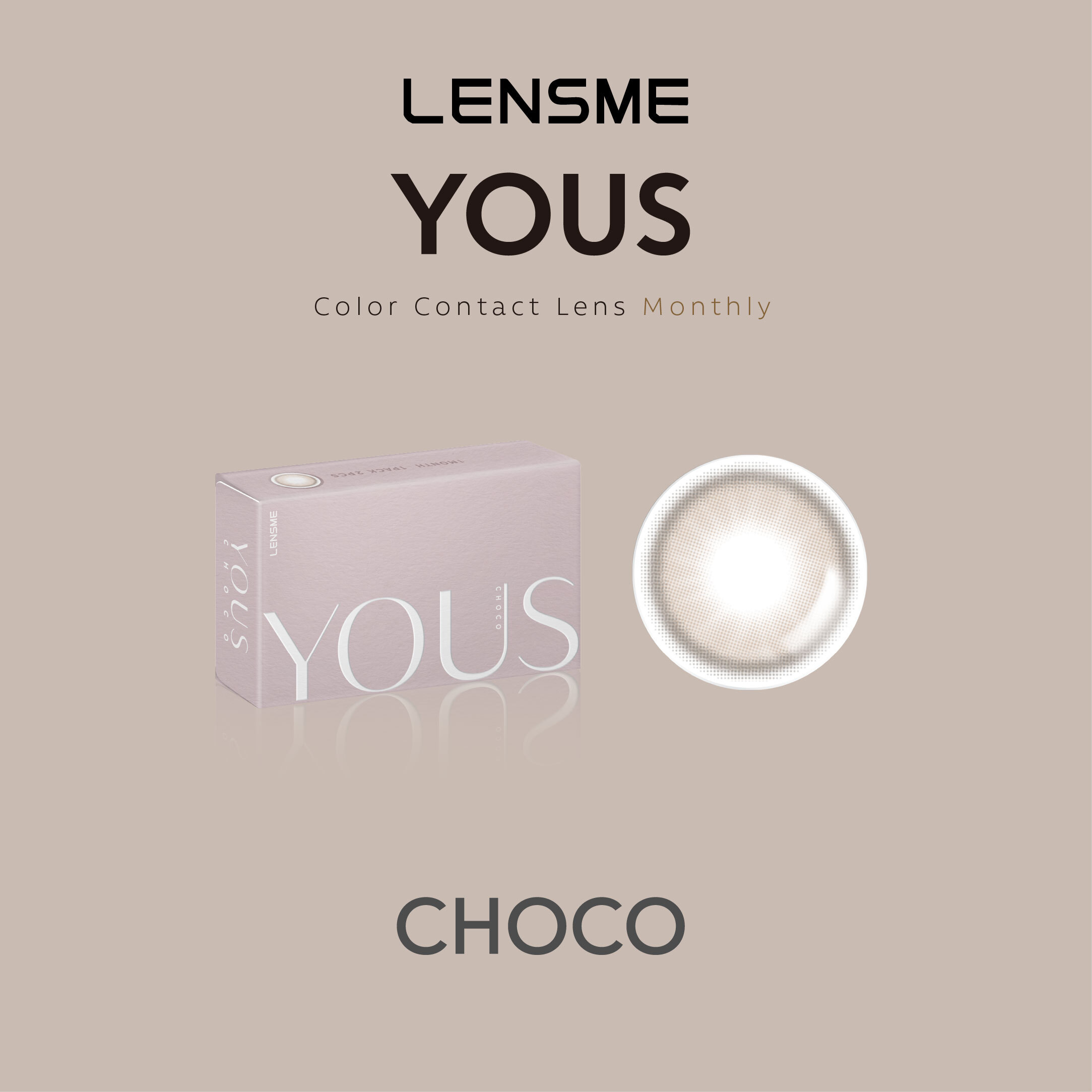 LENSME 彩色月拋 Yous Choco 2片裝/盒