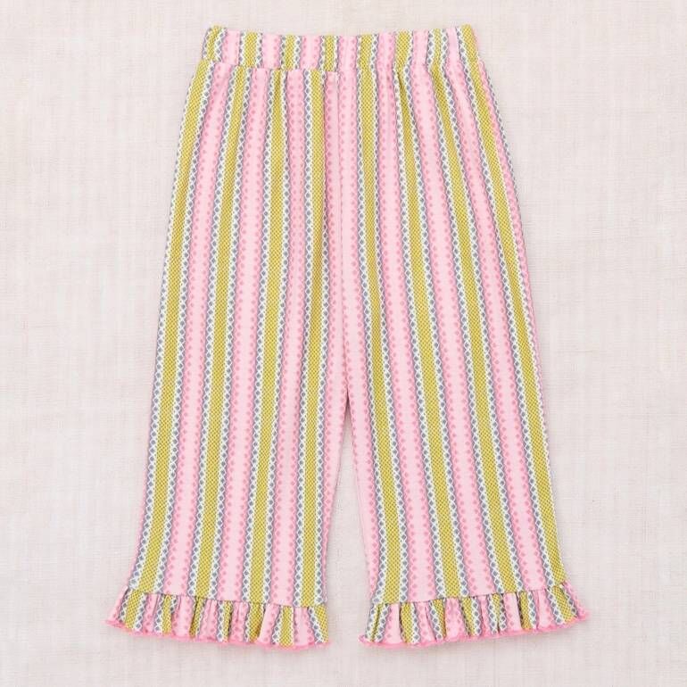 Misha & Puff 花園條紋下擺壓褶七分褲 Ruffle Pedal Pusher - Aura Vaquero Stripe