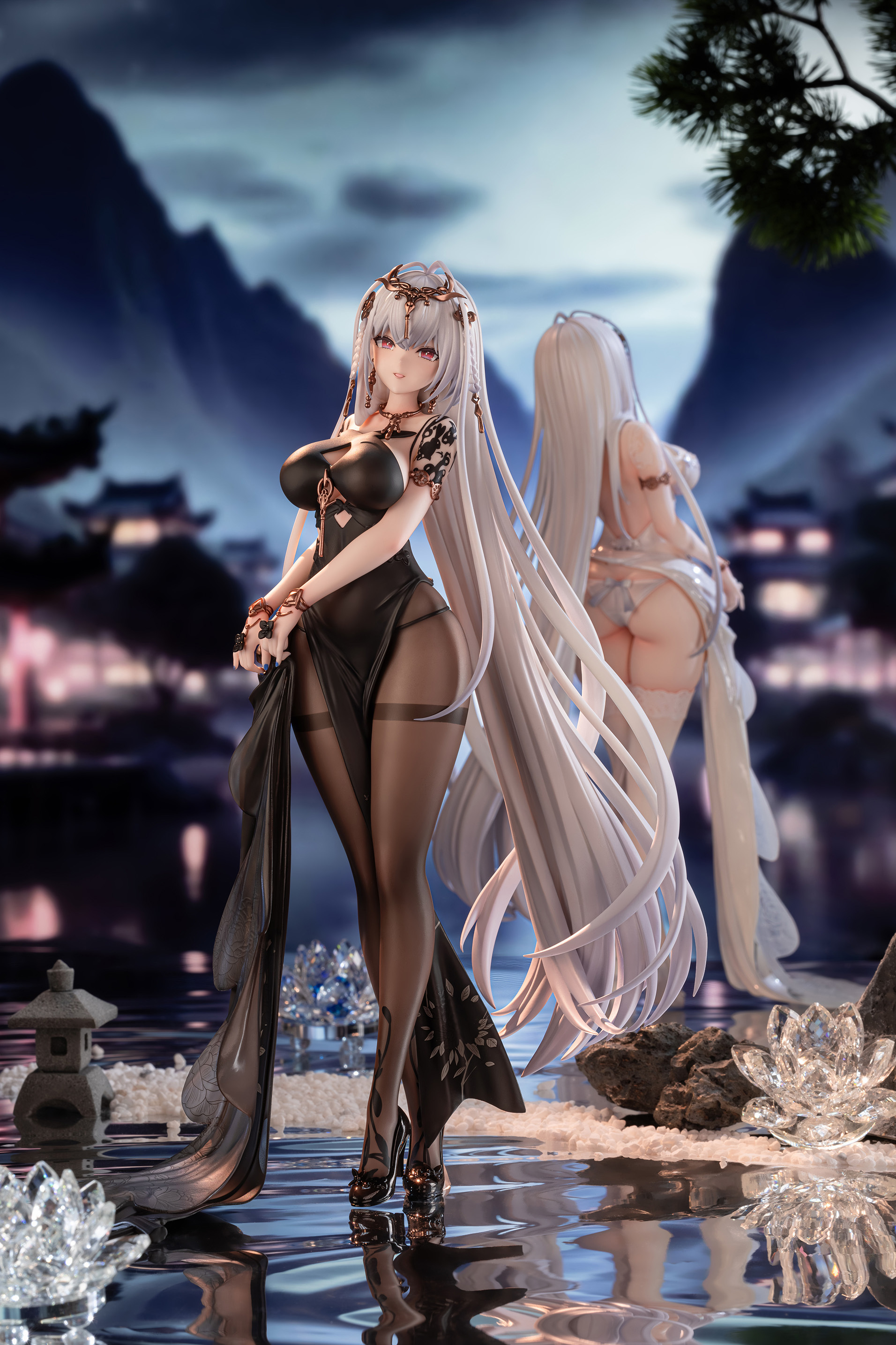 ANIGAME 碧藍航線 艾姆登 月銀聯盟 Ver. 1/6 比例白色 & 黑色 套裝 "AZUR LANE" EMDEN: MOONSILVER UNION VER. 1/6 SCALE FIGURE (WHITE & BLACK SET OF TWO) 日本代理版