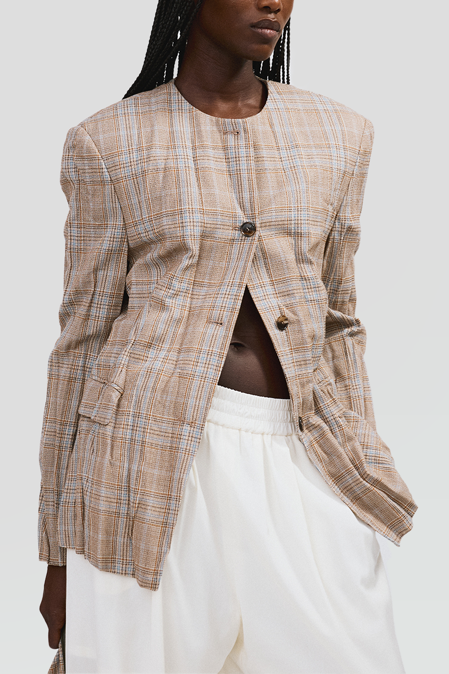 RECTO｜CRINKLE 復古格紋西裝外套