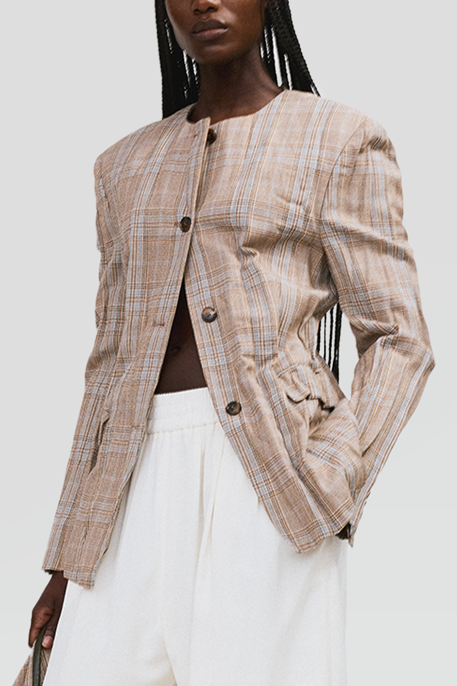 RECTO｜CRINKLE 復古格紋西裝外套
