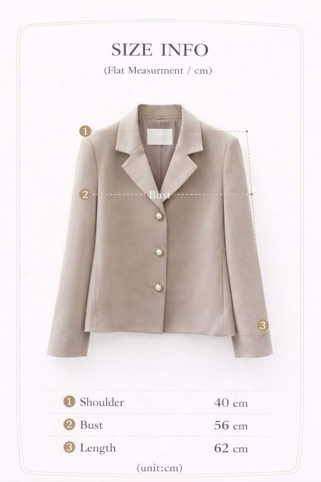 MA6003 珍珠扣西裝外套