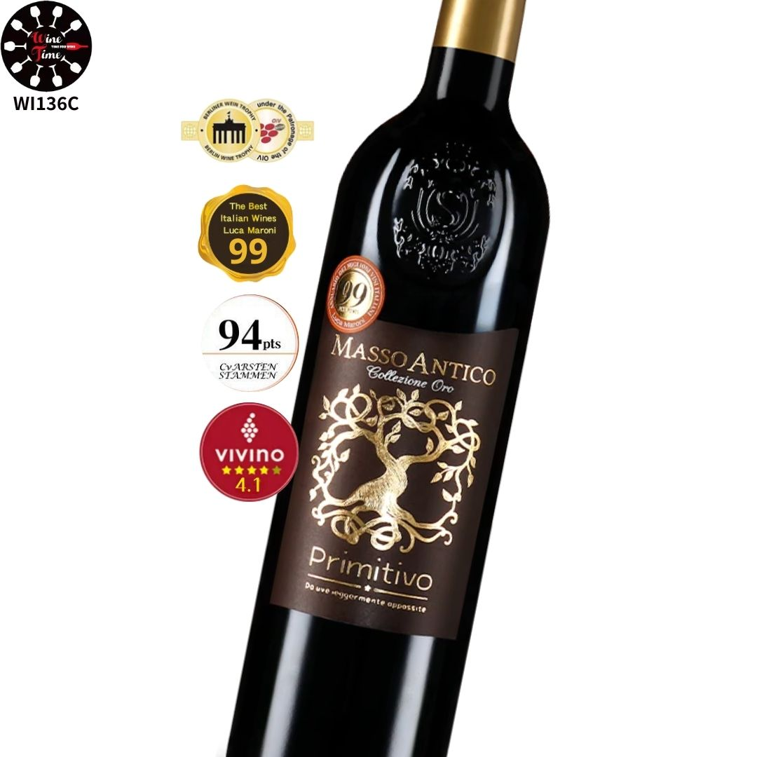 Masso Antico Primitivo Appassite 2024  瑪索金藤圈|Appassite風乾葡萄製法|Luca 99pts｜Alberello 傳統矮灌木式種植法