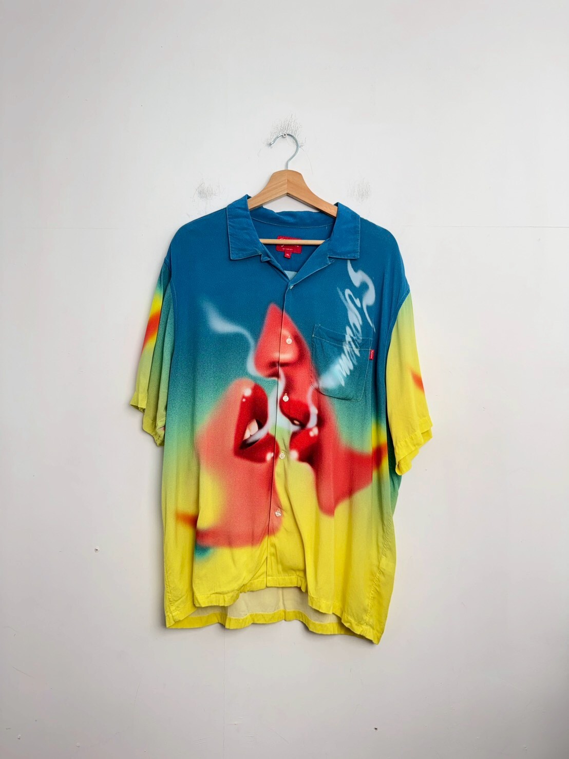 SUPREME 20AW Blow Back Rayon S/S Shirt SIZE XL