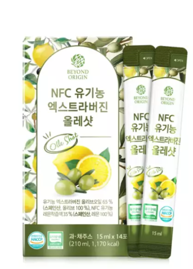 韓國代購 NFC 有機檸檬特級初榨橄欖油 Beyond NFC Organic Extra Virgin Lemon Olive Oil Oleshot 15g x 14條
