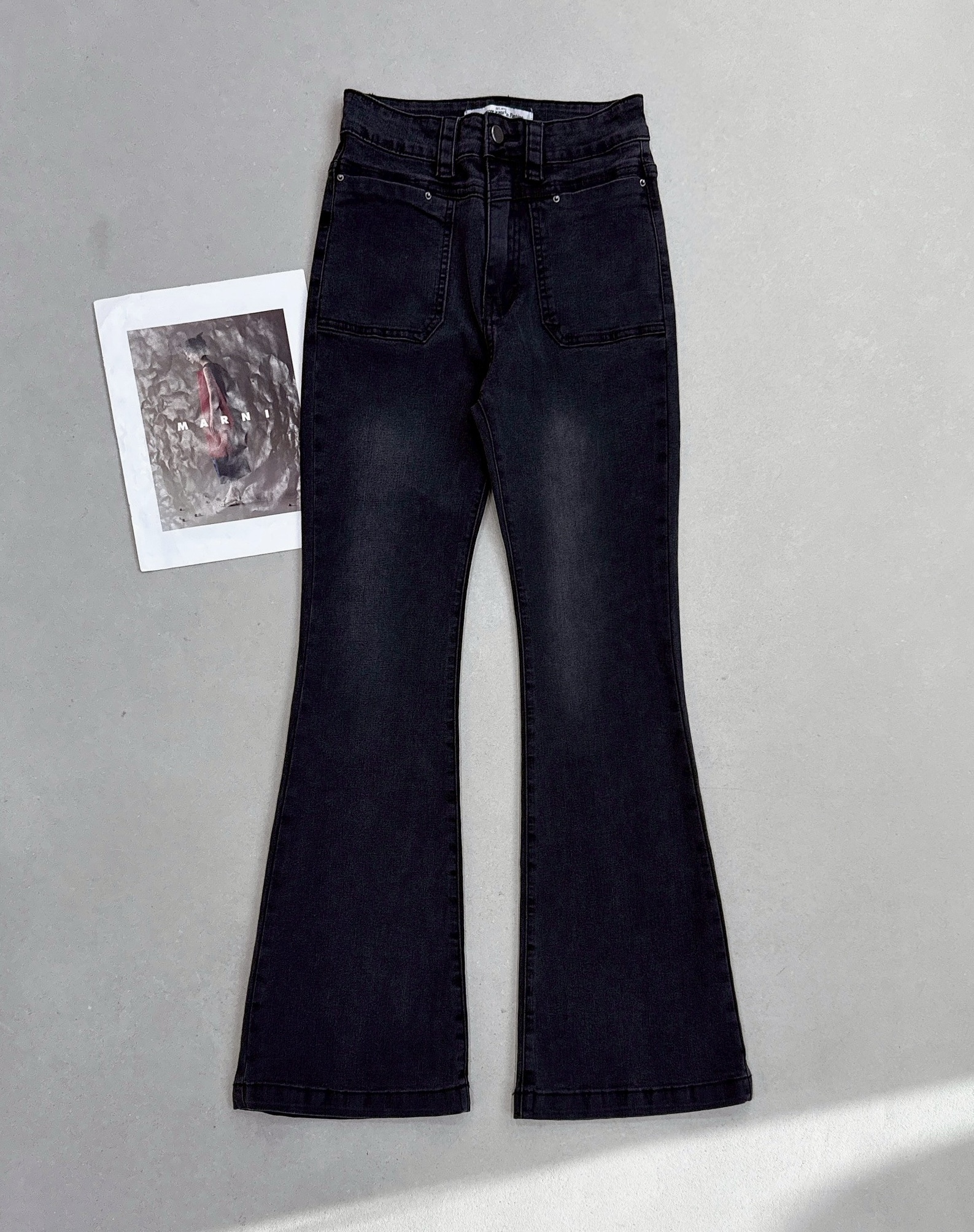 高腰V字車線牛仔喇叭褲 1971