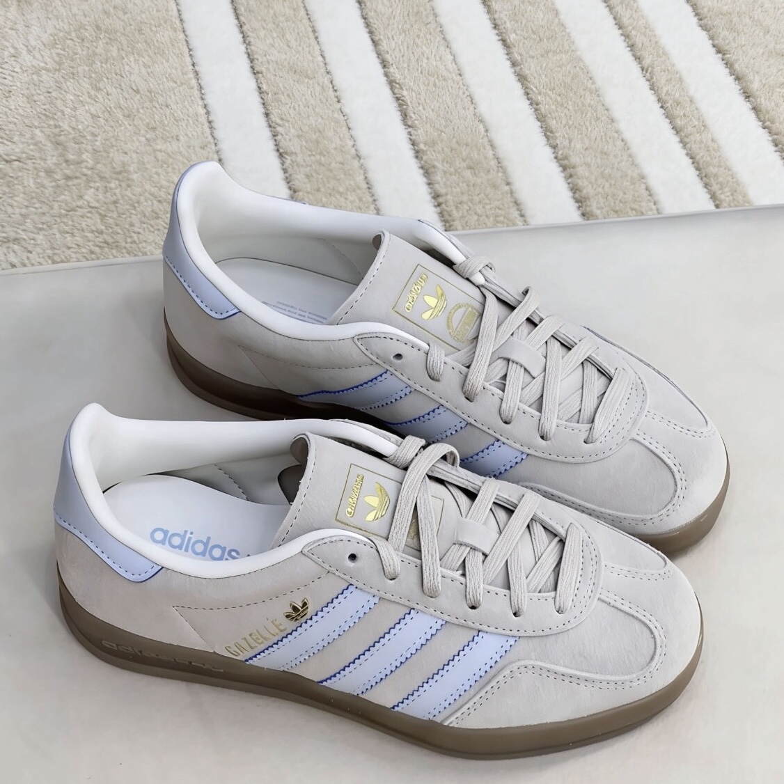 ADIDAS GAZELLE INDOOR 燕麥 海鹽藍 焦糖底 復古 麂皮 休閒鞋 女鞋 JR2432