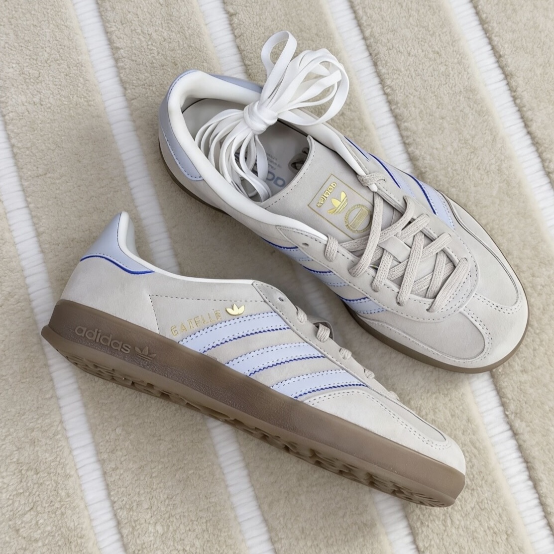 ADIDAS GAZELLE INDOOR 燕麥 海鹽藍 焦糖底 復古 麂皮 休閒鞋 女鞋 JR2432
