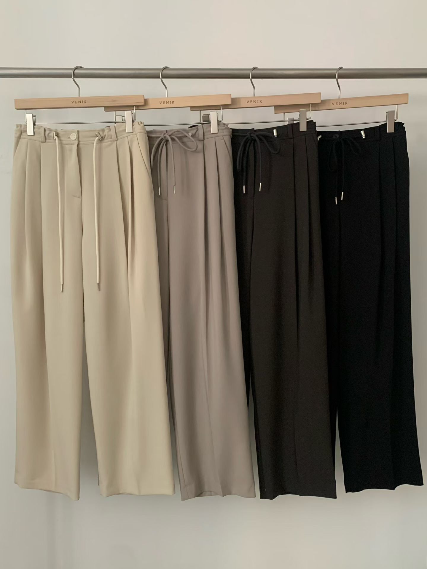 VR6005 優雅壓摺綁帶寬褲