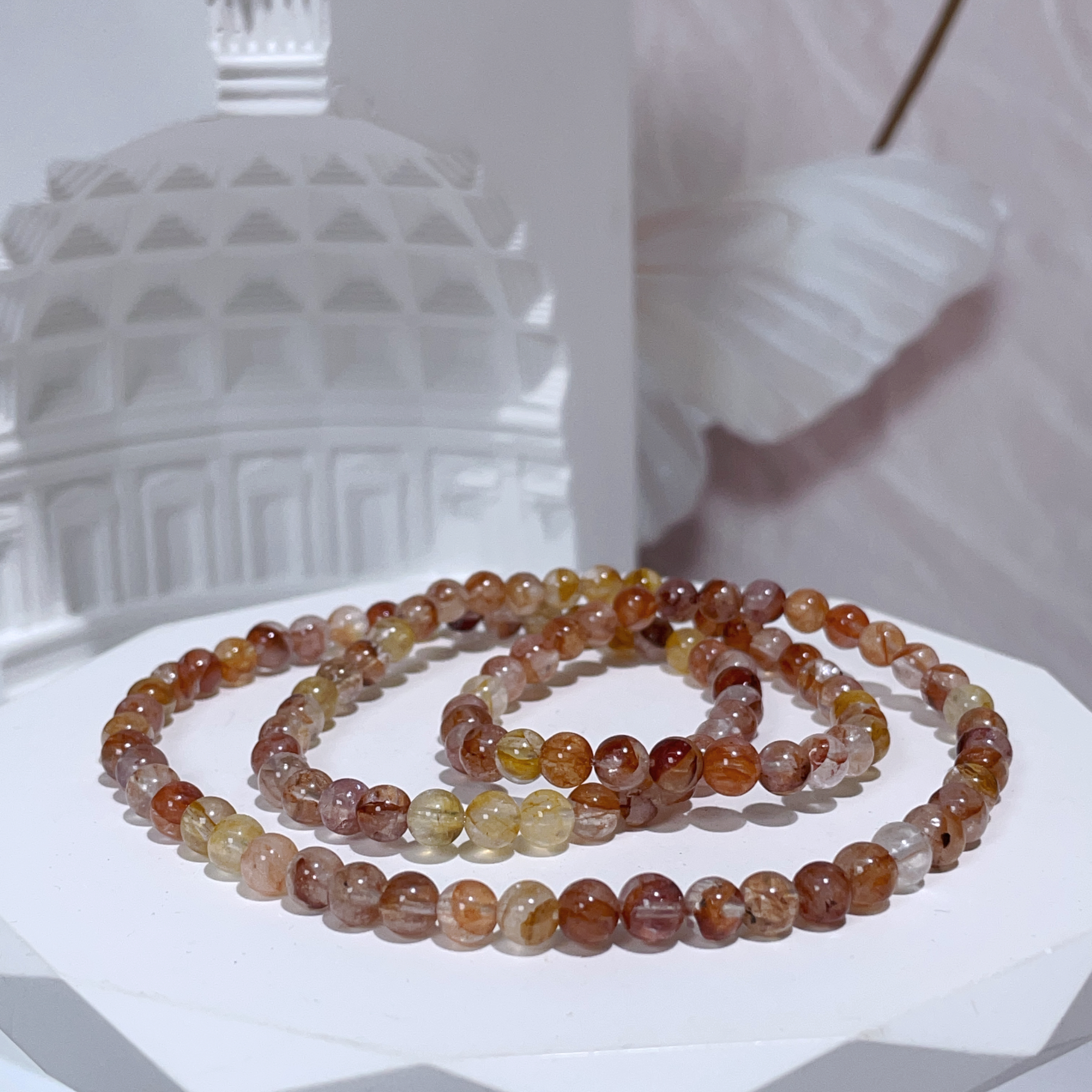 紅彩膠花三圈 5mm