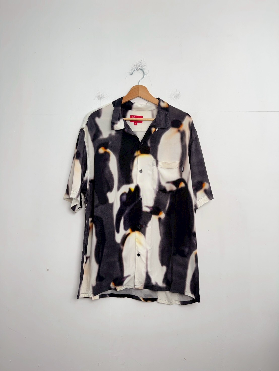 SUPREME 20FW Penguins Rayon S/S Shirt SIZE XL