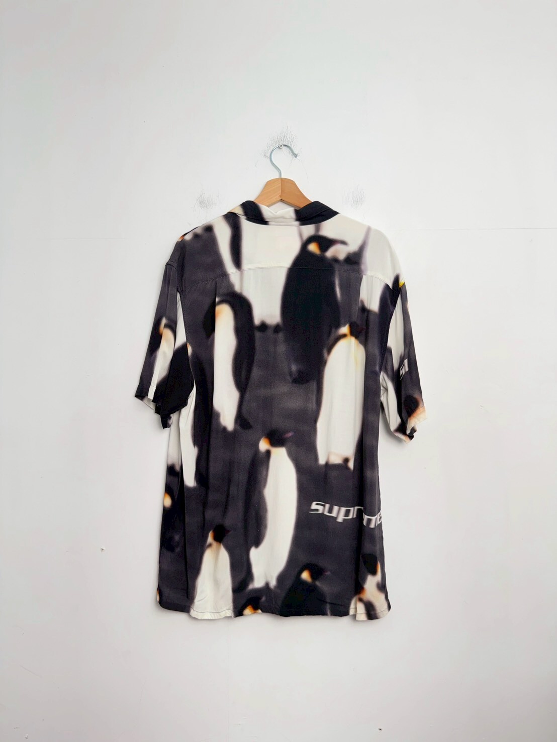 SUPREME 20FW Penguins Rayon S/S Shirt SIZE XL