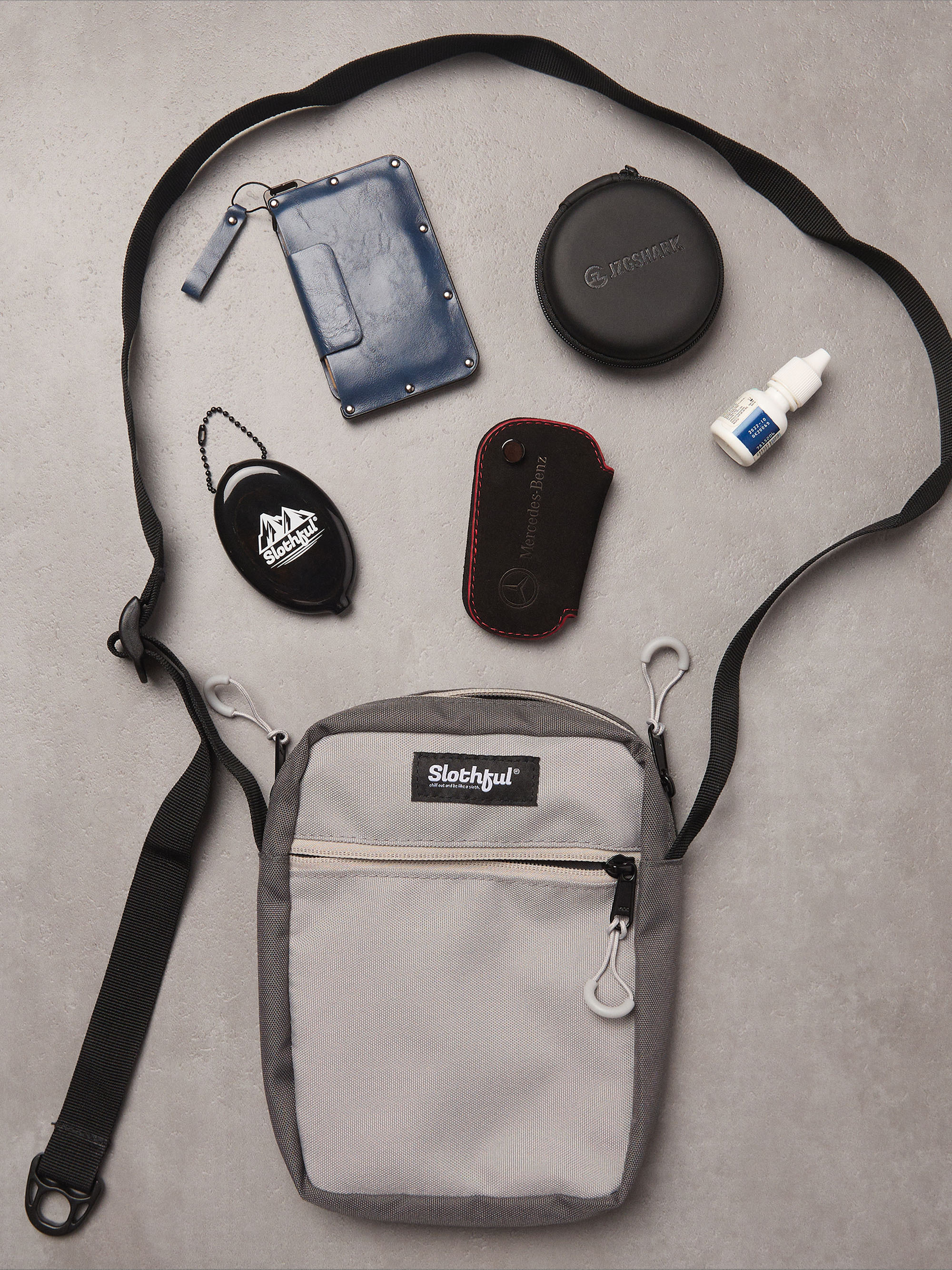 撞色旅行斜背小包