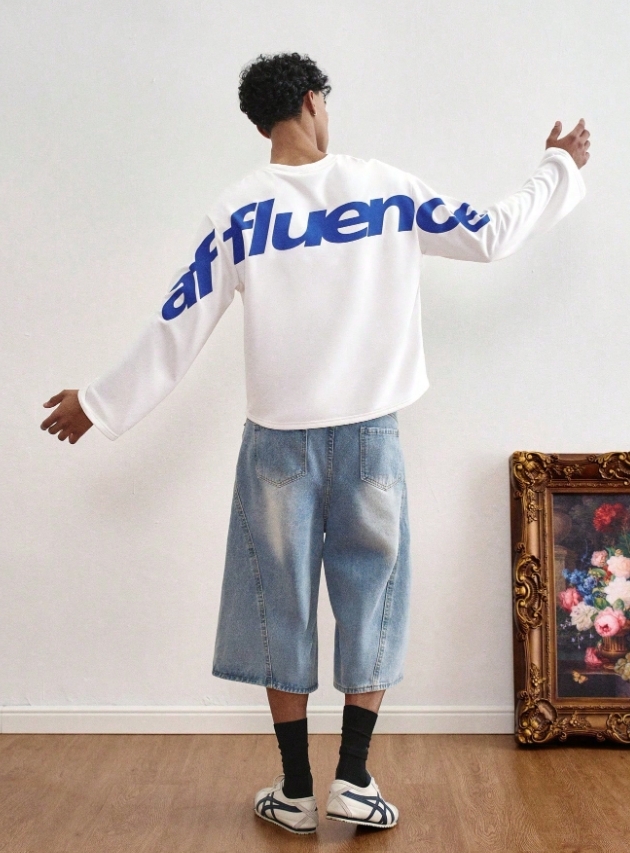 KADMAX大尺碼 - 男士寬鬆大號英文印花大學TEE〈KSMS2776〉