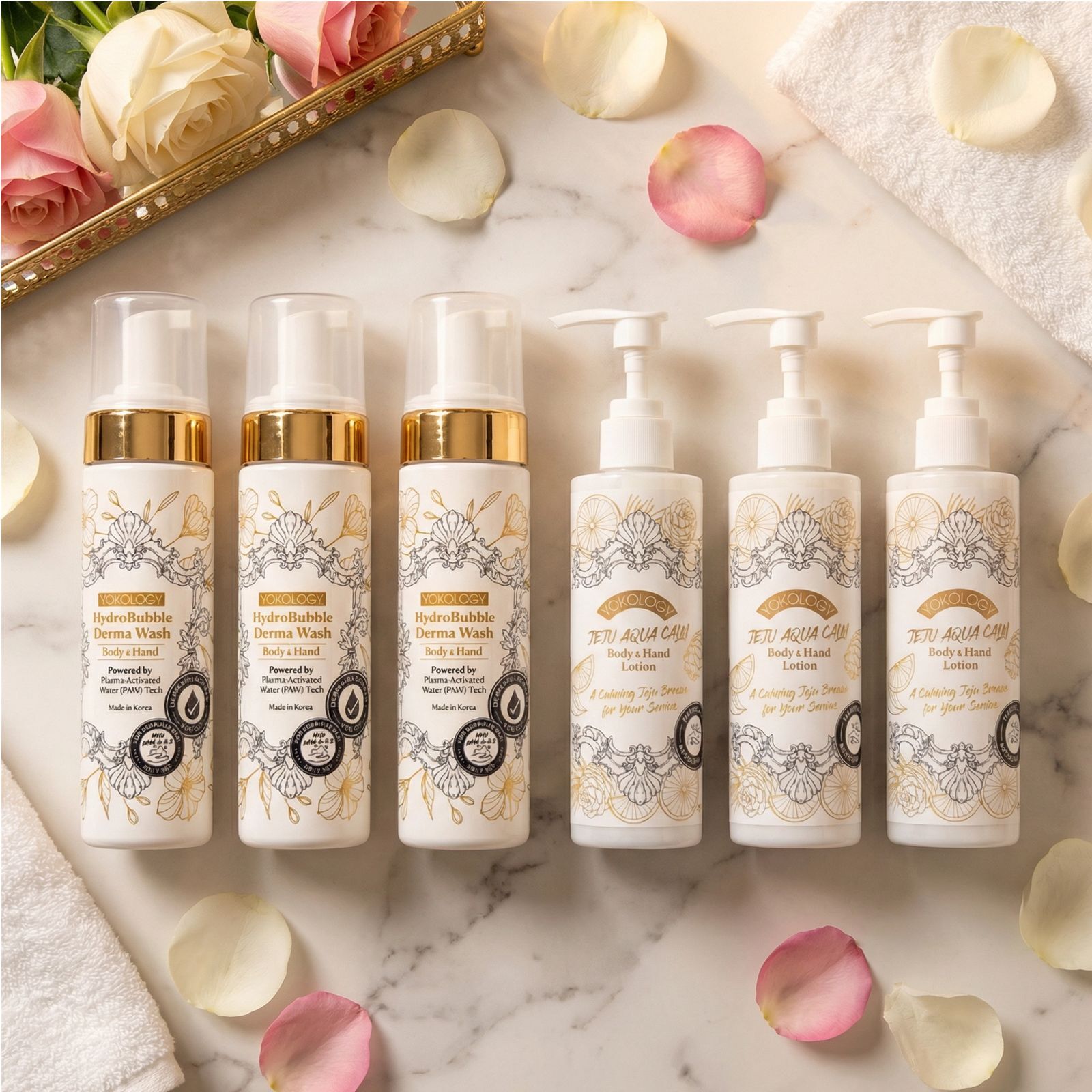 醫學級保濕舒敏抗菌潔膚天然泡泡 + ‘JEJU AQUA CALM’濟州果香超水感屏障修護乳 (身體及手部敏感肌適用) / 各3支（原價$2,142）