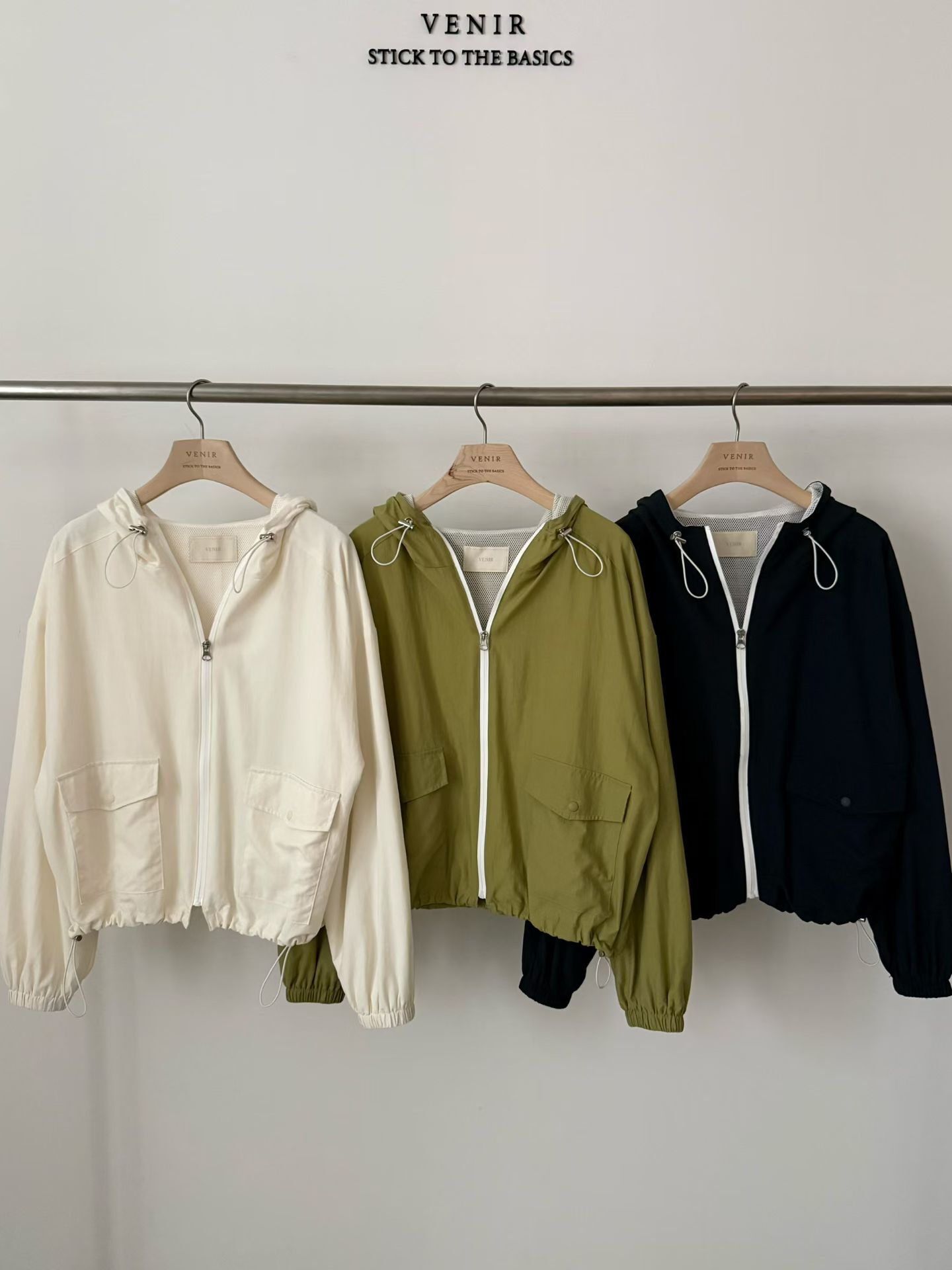 VR6012 抽繩束口連帽風褸外套