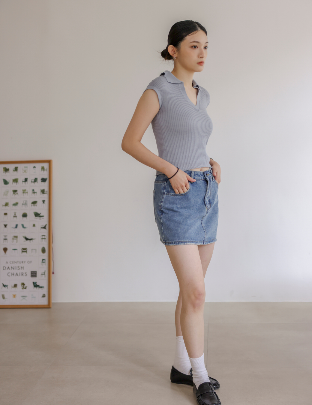 中低腰簡約牛仔短裙（4尺寸）