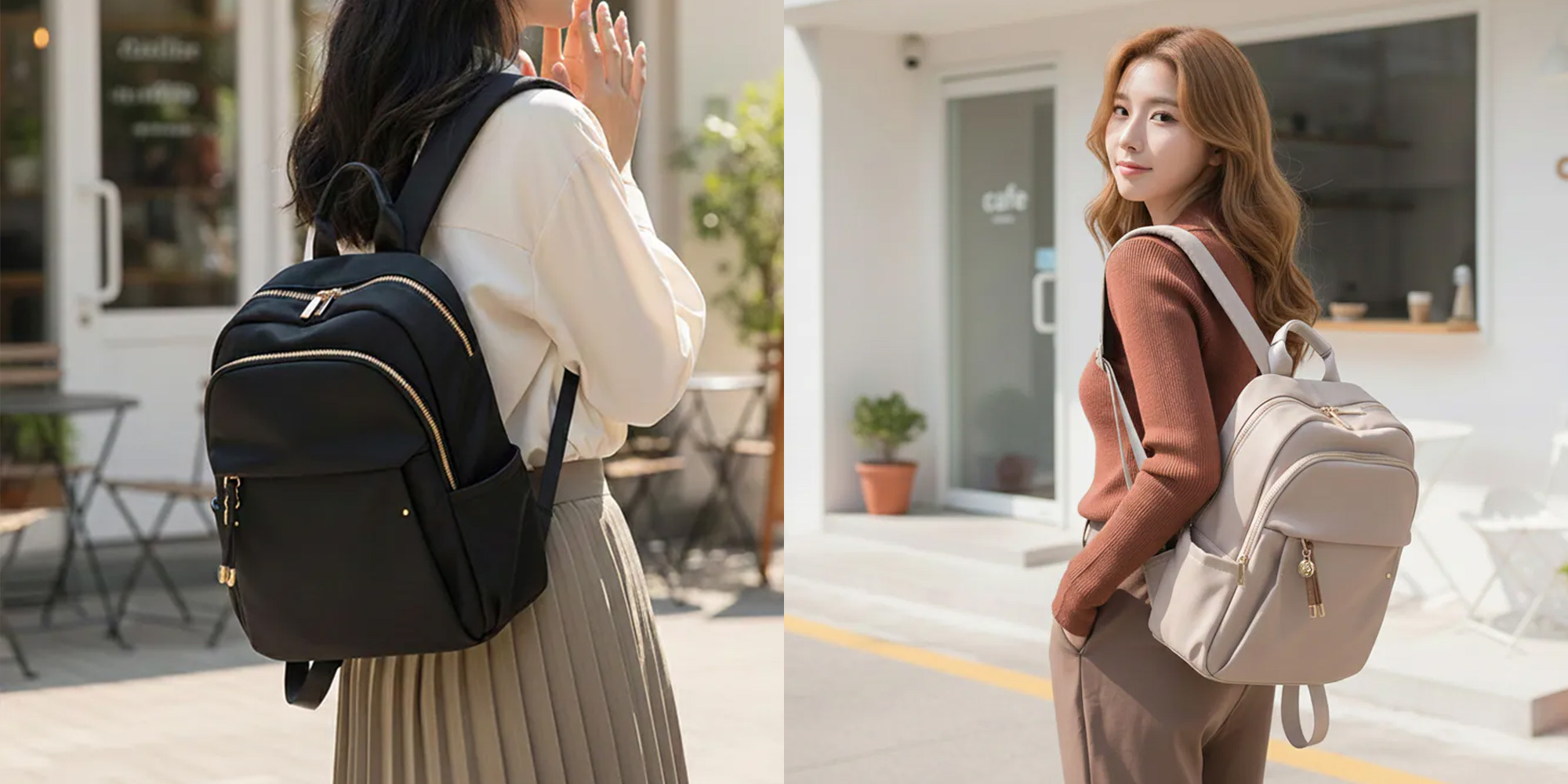 旅行背包推薦 3：小資必備！小資必備質感雙層尼龍後背包 HELEN