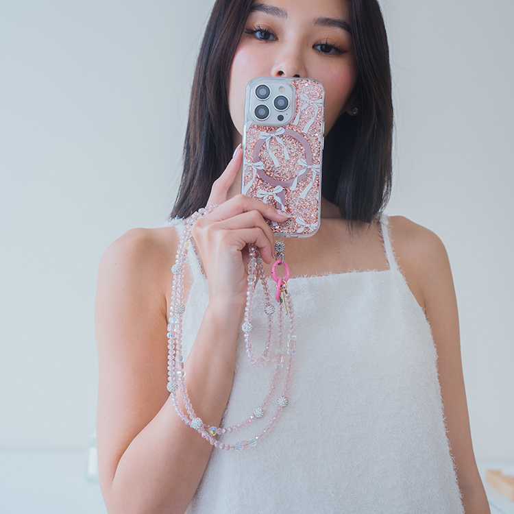 【特惠款】白色蝴蝶結 iPhone 16 Pro 玫瑰金貝拉殼 (MagSafe)