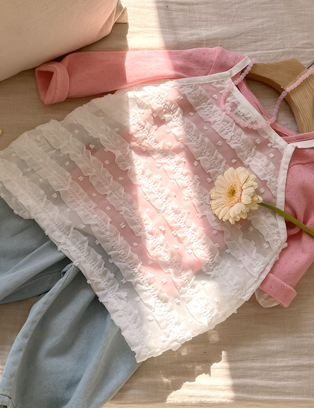 點點提花細肩外搭背心