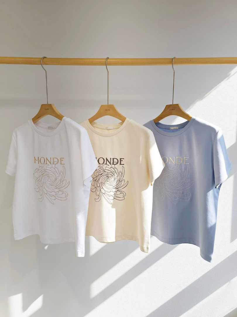 法式花朵印花圓領棉T｜氣質簡約百搭上衣