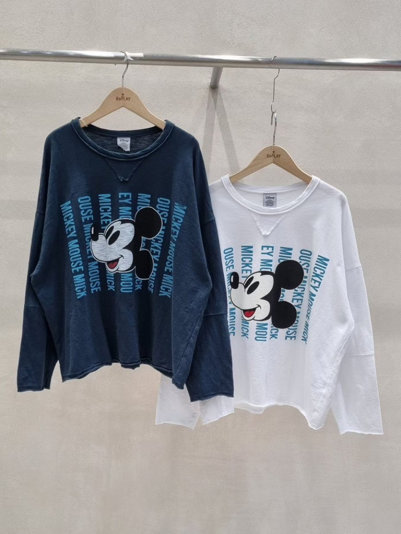 經典米奇印花休閒棉T｜活力百搭寬版上衣