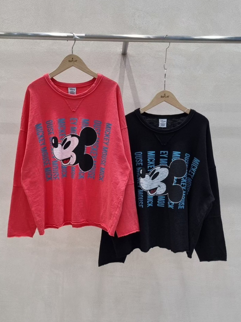 經典米奇印花休閒棉T｜活力百搭寬版上衣