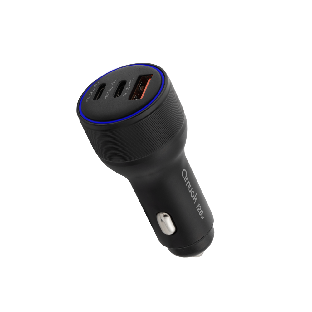 【amuok】All Power 120W 霸力瓦快充車充(TC+TC+USB)