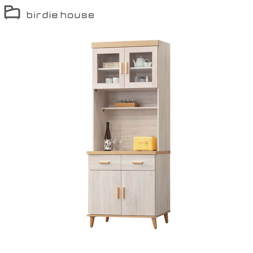 柏蒂家居-米諾2.7尺四門二抽高餐櫃/電器收納櫃/碗盤置物櫃(上座+下座)